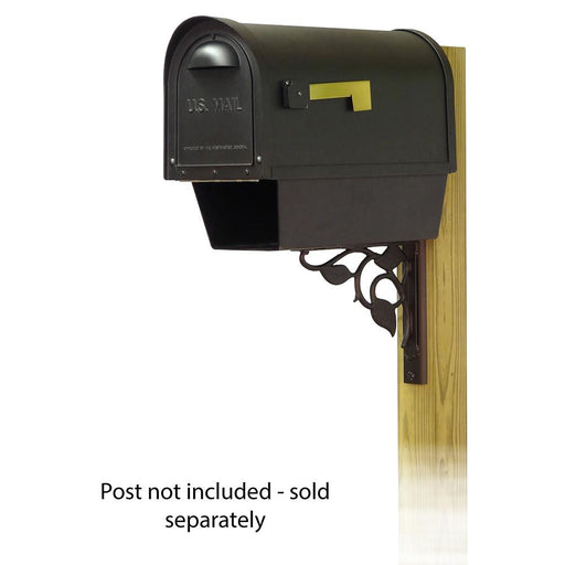 Special Lite Products || Classic Curbside Mailbox with Newspaper tube and Floral front single mailbox mounting bracket