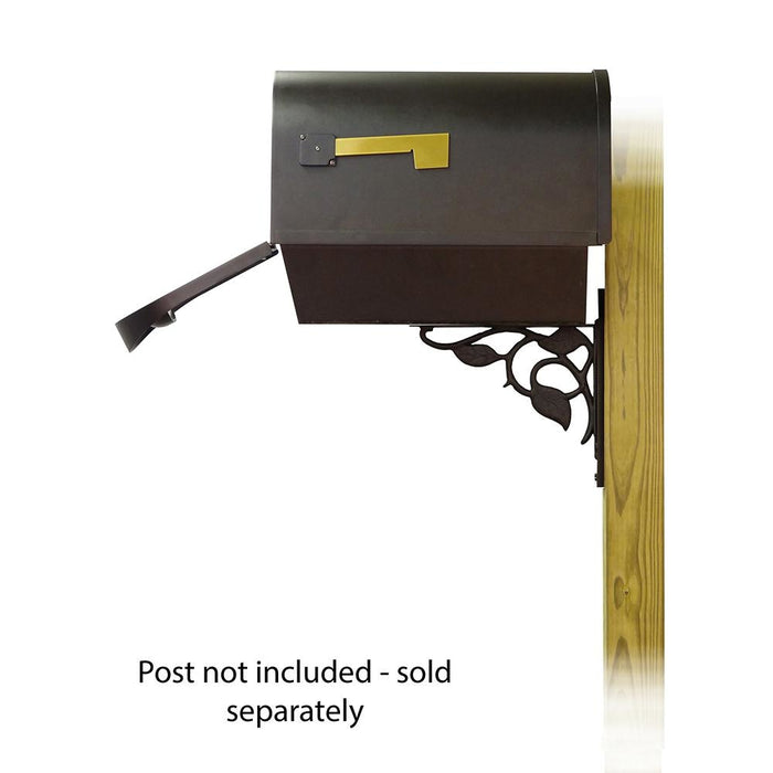 Special Lite Products || Classic Curbside Mailbox with Newspaper tube and Floral front single mailbox mounting bracket