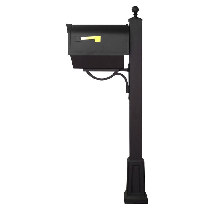 Special Lite Products || Classic Curbside Mailbox with Newspaper Tube and Springfield Mailbox Post with Base
