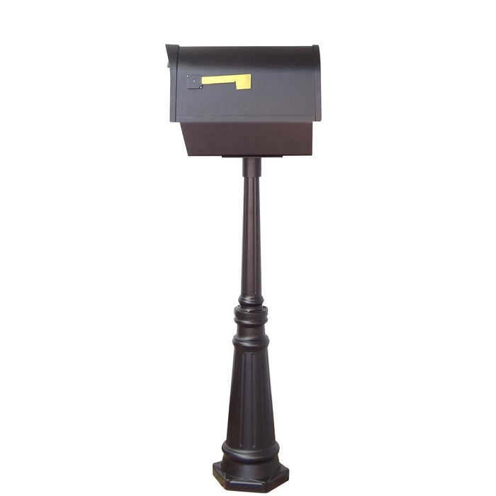 Special Lite Products || Classic Curbside Mailbox with Newspaper Tube and Tacoma Mailbox Post with Direct Burial Kit