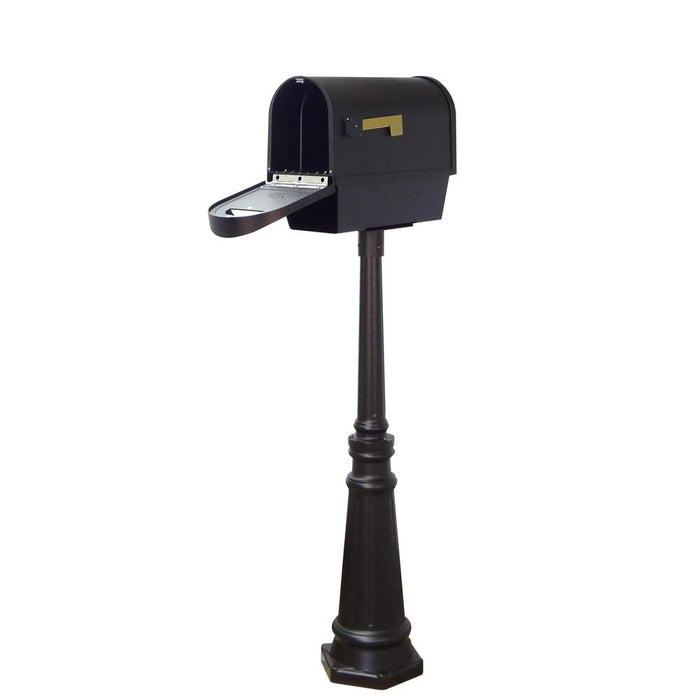 Special Lite Products || Classic Curbside Mailbox with Newspaper Tube and Tacoma Mailbox Post