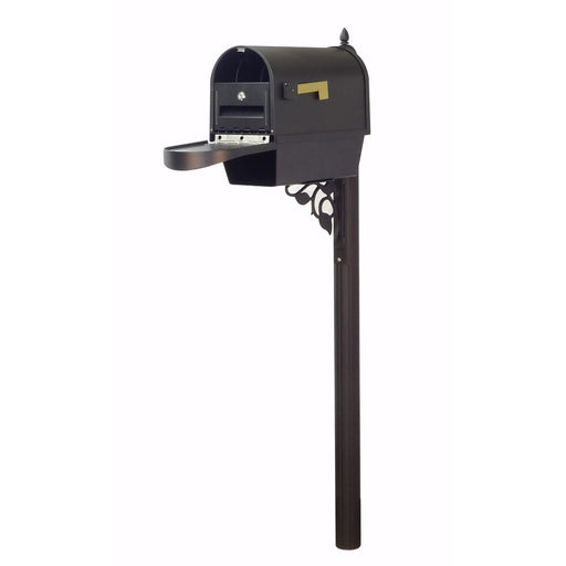 Special Lite Products || Classic Curbside Mailbox with Newspaper Tube, Locking Insert and Albion Mailbox Post