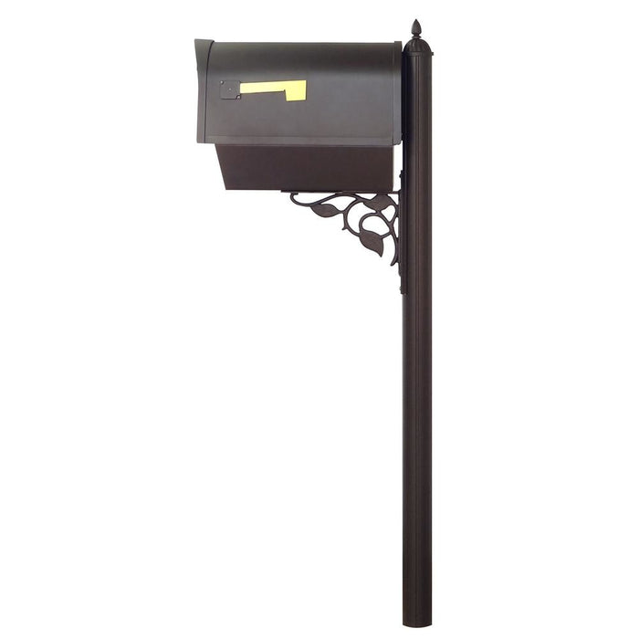 Special Lite Products || Classic Curbside Mailbox with Newspaper Tube, Locking Insert and Albion Mailbox Post