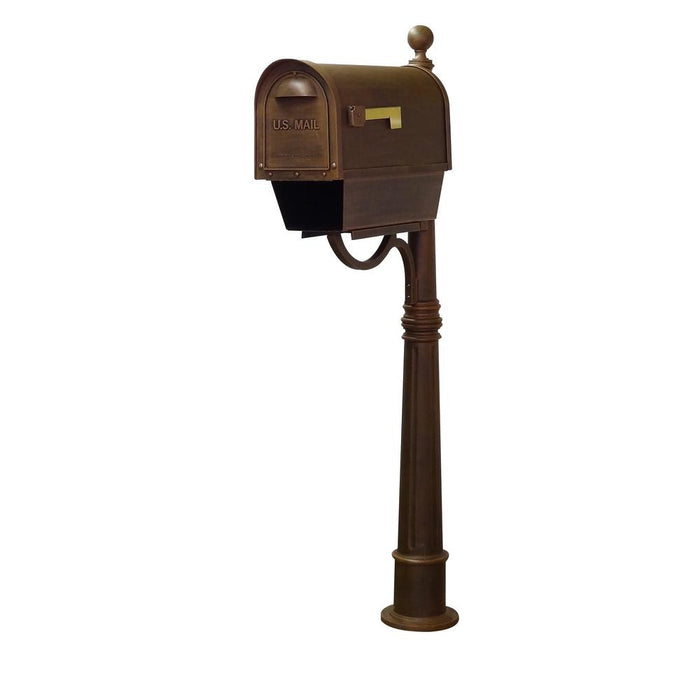 Special Lite Products || Classic Curbside Mailbox with Newspaper Tube, Locking Insert and Ashland Mailbox Post