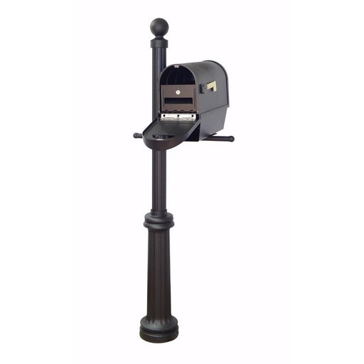 Special Lite Products || Classic Curbside Mailbox with Newspaper Tube, Locking Insert and Fresno Mailbox Post