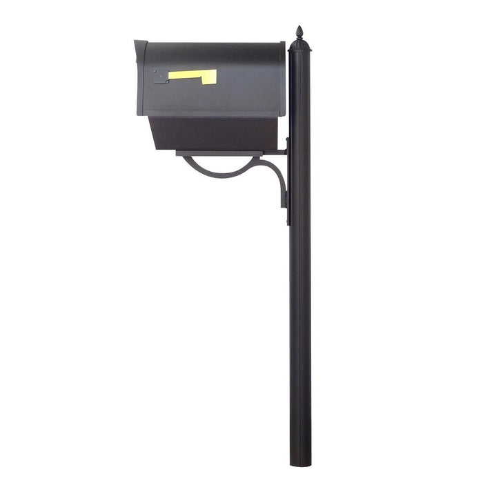 Special Lite Products || Classic Curbside Mailbox with Newspaper Tube, Locking Insert and Richland Mailbox Post