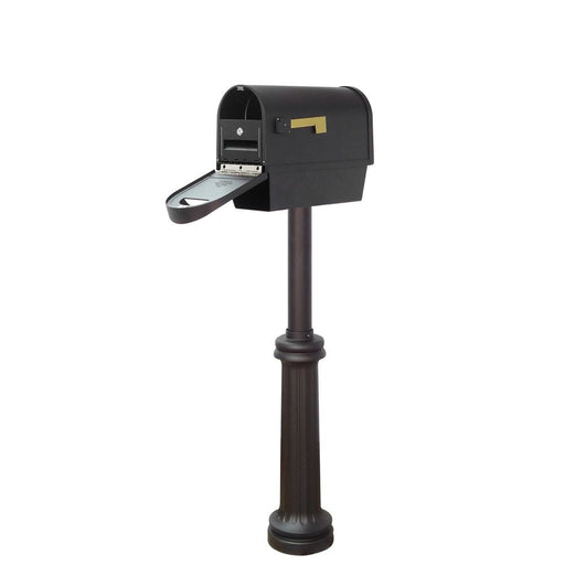 Special Lite Products || Classic Curbside Mailbox with Newspaper Tube, Locking Insert and Richland Mailbox Post