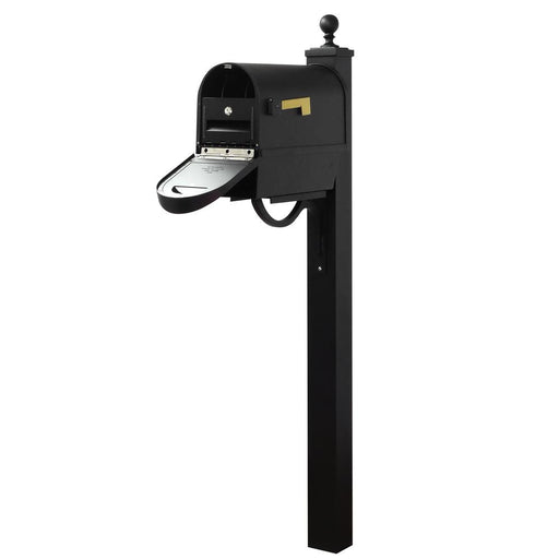 Special Lite Products || Classic Curbside Mailbox with Newspaper Tube, Locking Insert and Springfield Mailbox Post