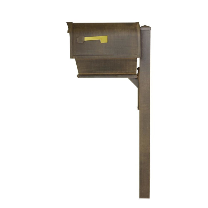 Special Lite Products || Classic Curbside Mailbox with Newspaper Tube, Locking Insert and Wellington Mailbox Post, Copper