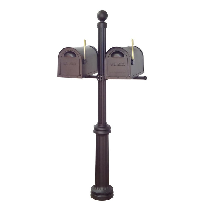 Special Lite Products || Classic Curbside Mailboxes with Locking Inserts and Fresno Double Mount Mailbox Post