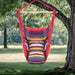 inQ Boutique || Distinctive Cotton Canvas Hanging Rope Chair With Pillows Rainbow