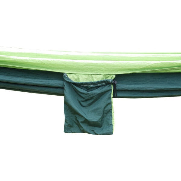 inQ Boutique || Double Outdoor Hammock Swing Bed Portable Parachute Nylon Fabric Blackish Green