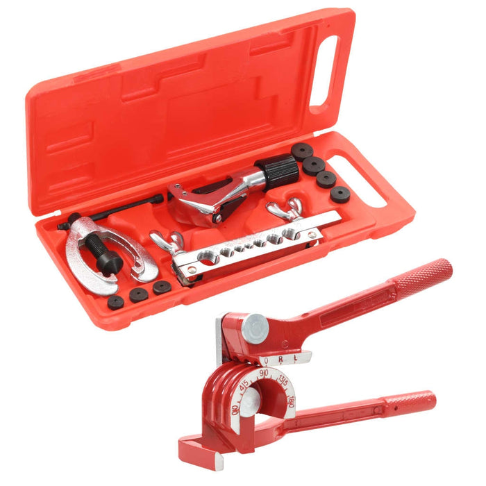 vidaXL || Flaring Tool Kit Set Tube Bender Pipe Repair With Case 210201
