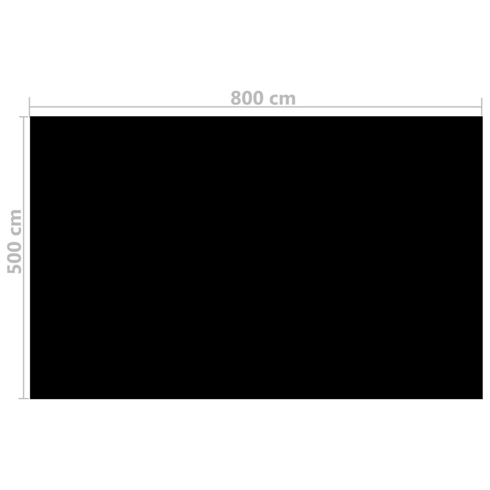 vidaXL || Floating Rectangular PE Solar Pool Film 26.3 x 16.5 ft Black 90341