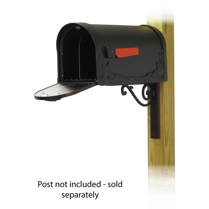 Special Lite Products || Floral Curbside Mailbox with Baldwin front single mailbox mounting bracket