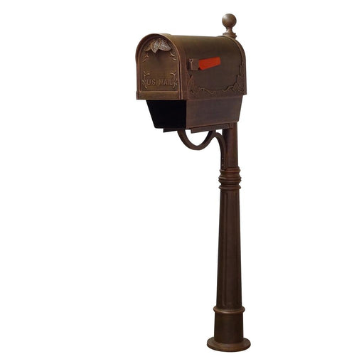 Special Lite Products || Floral Curbside Mailbox with Newspaper Tube and Ashland Mailbox Post