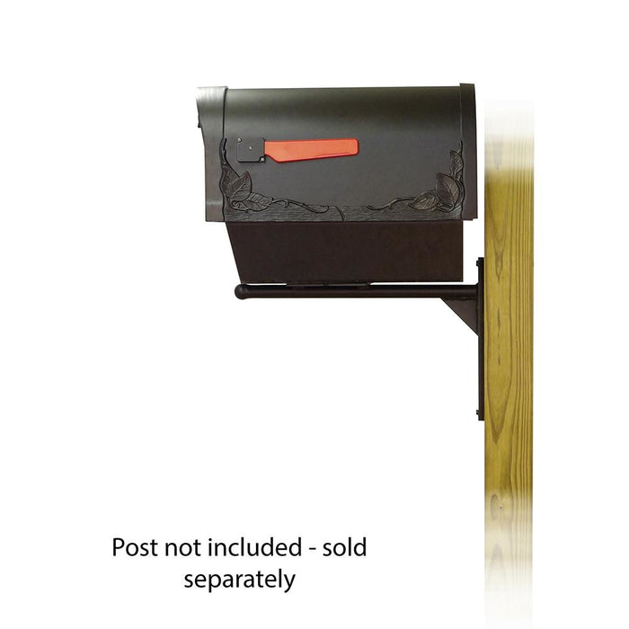 Special Lite Products || Floral Curbside Mailbox with Newspaper tube and Ashley front single mailbox mounting bracket