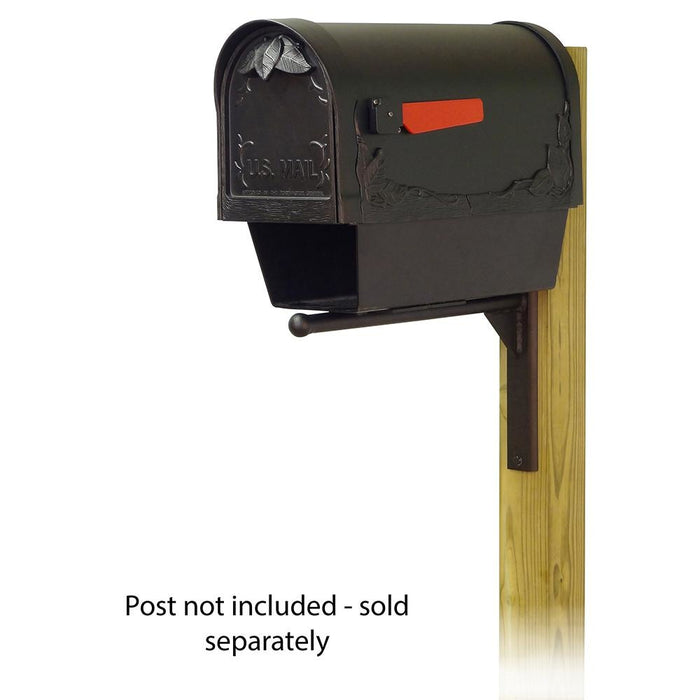 Special Lite Products || Floral Curbside Mailbox with Newspaper tube and Ashley front single mailbox mounting bracket