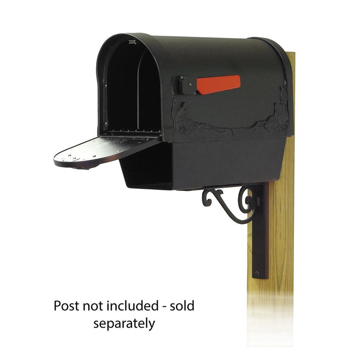 Special Lite Products || Floral Curbside Mailbox with Newspaper tube and Baldwin front single mailbox mounting bracket
