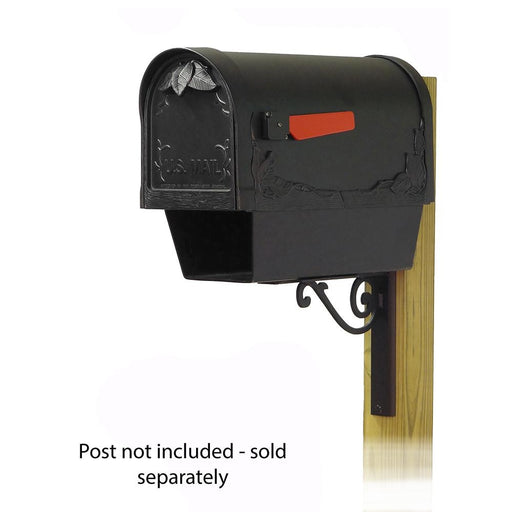 Special Lite Products || Floral Curbside Mailbox with Newspaper tube and Baldwin front single mailbox mounting bracket