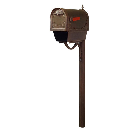 Special Lite Products || Floral Curbside Mailbox with Newspaper Tube and Richland Mailbox Post