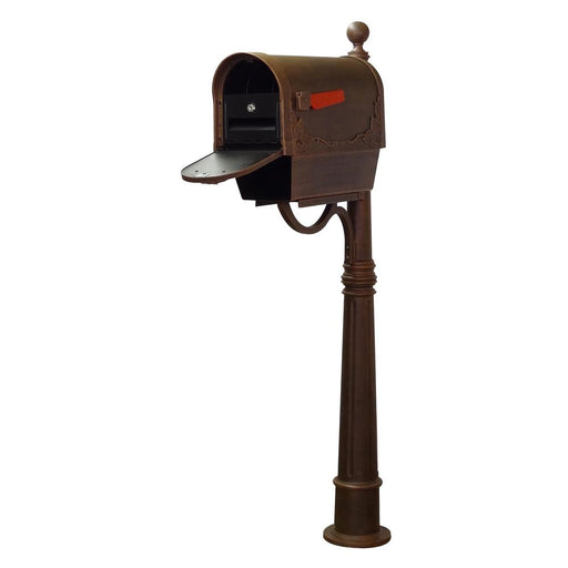 Special Lite Products || Floral Curbside Mailbox with Newspaper Tube, Locking Insert and Ashland Mailbox Post