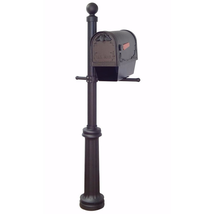 Special Lite Products || Floral Curbside Mailbox with Newspaper Tube, Locking Insert and Fresno Mailbox Post