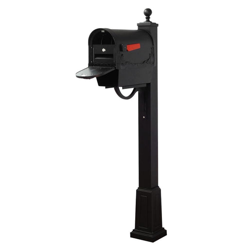 Special Lite Products || Floral Curbside Mailbox with Newspaper Tube, Locking Insert and Springfield Mailbox Post with Base