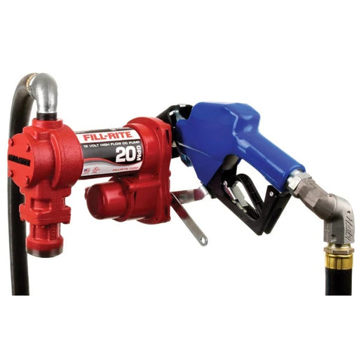 Fill-Rite || Fr4210Hb 12V 20 Gpm Fuel Transfer Pump With Auto Nozzle Discharge Hose Suction Pipered