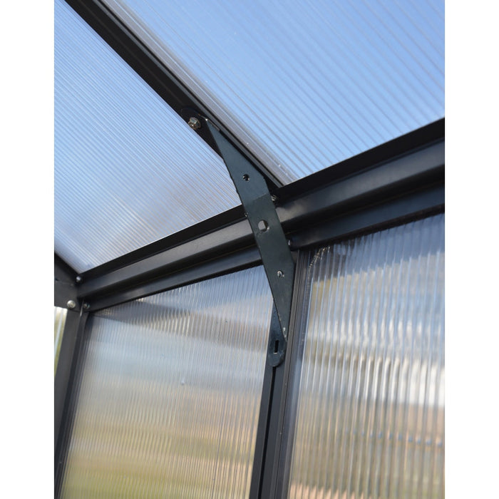 Canopia by Palram || Glory 8 ft. x 20 ft. Greenhouse Kit - Grey Structure & Frost Multi Wall Pane