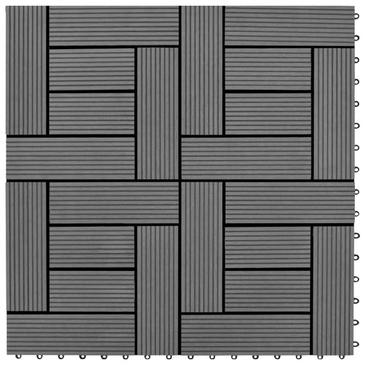 vidaXL || Gray 11 pcs 11.8"x11.8" Decking Tiles WPC 11 sq.ft 41551