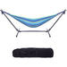 inQ Boutique || Hammock Steel Frame Stand Swing Chair Homeoutdoor Backyard Garden Camp Sleep Blue & Green