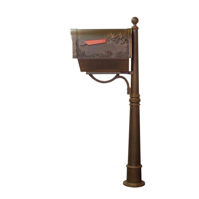 Special Lite Products || Hummingbird Curbside Mailbox with Newspaper Tube and Ashland Mailbox Post