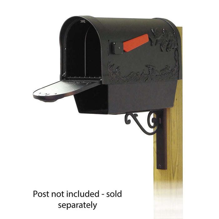 Special Lite Products || Hummingbird Curbside Mailbox with Newspaper tube and Baldwin front single mailbox mounting bracket