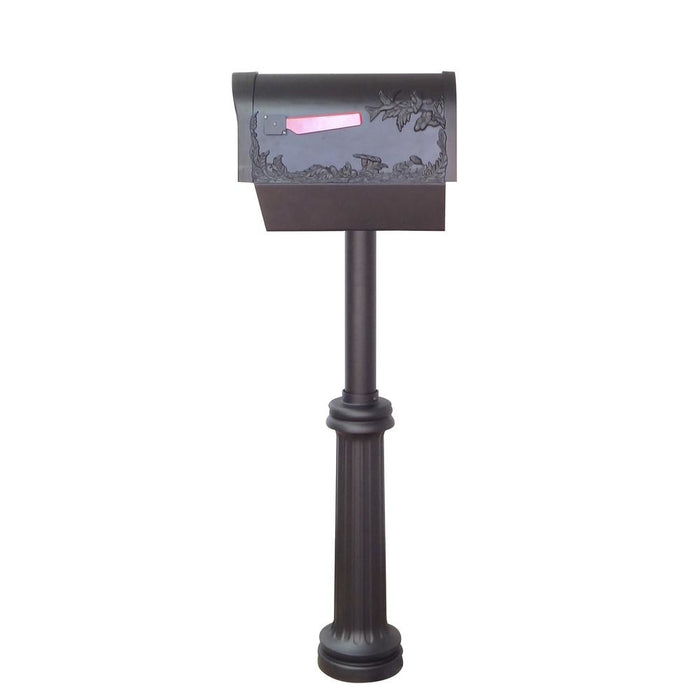 Special Lite Products || Hummingbird Curbside Mailbox with Newspaper Tube and Bradford Mailbox Post