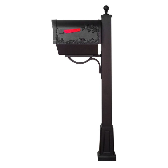 Special Lite Products || Hummingbird Curbside Mailbox with Newspaper Tube and Springfield Mailbox Post with Base