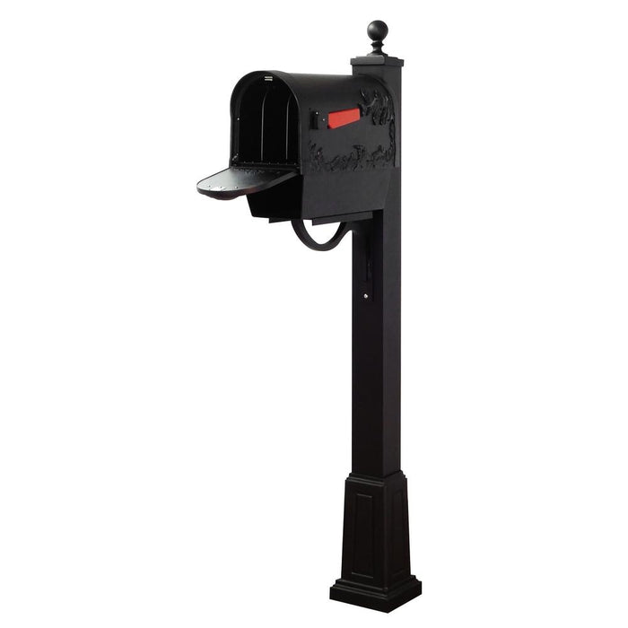 Special Lite Products || Hummingbird Curbside Mailbox with Newspaper Tube and Springfield Mailbox Post with Base