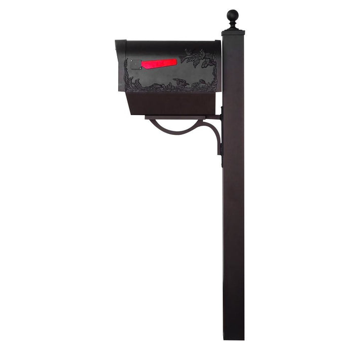 Special Lite Products || Hummingbird Curbside Mailbox with Newspaper Tube and Springfield Mailbox Post