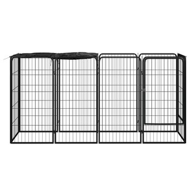 vidaXL || vidaXL 10-Panel Dog Playpen Black 19.7"x39.4" Powder-coated Steel