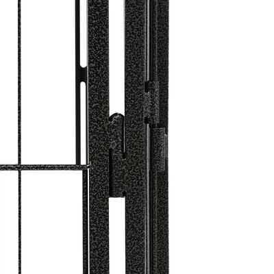 vidaXL || vidaXL 12-Panel Dog Playpen Black 19.7"x39.4" Powder-coated Steel
