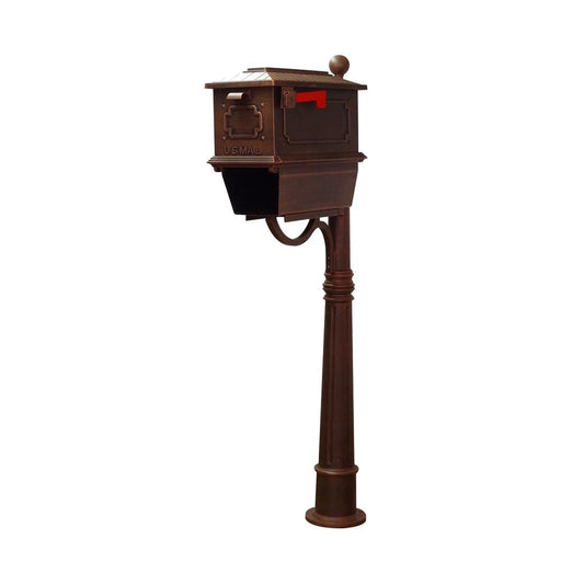 Special Lite Products || Kingston Curbside Mailbox with Newspaper Tube and Ashland Mailbox Post