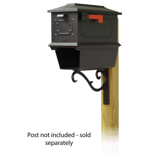 Special Lite Products || Kingston Curbside Mailbox with Newspaper tube and Sorrento front single mailbox mounting bracket