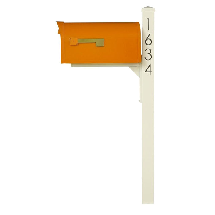 Special Lite Products || Mid Modern Dylan Curbside Mailbox and Post, Orange