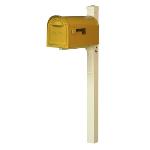 Special Lite Products || Mid Modern Dylan Curbside Mailbox and Post, Yellow
