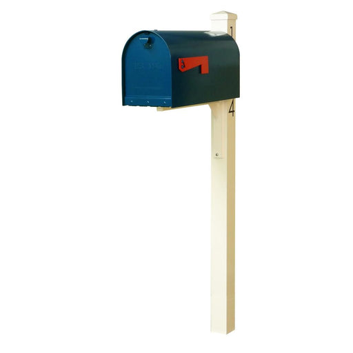 Special Lite Products || Mid Modern Rigby Curbside Mailbox and Post, Blue