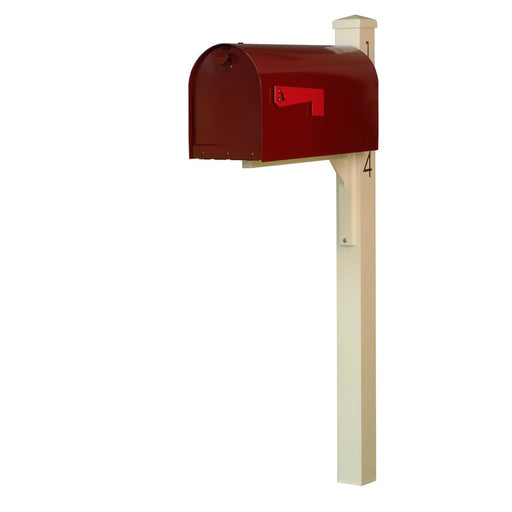 Special Lite Products || Mid Modern Rigby Curbside Mailbox and Post, Wine