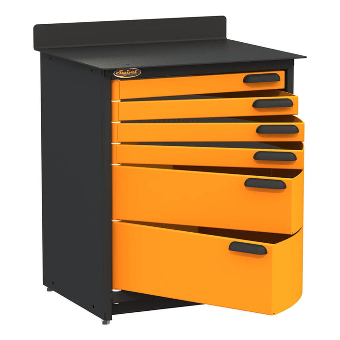 Swivel Storage Solutions || Modular Stationary 6 drawer inline base storage unit