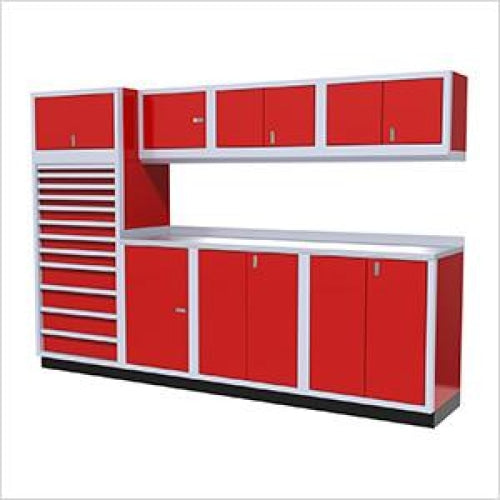 Moduline || Moduline Pro 9 Piece Cabinet Combination PGC010-04X Red Aluminium