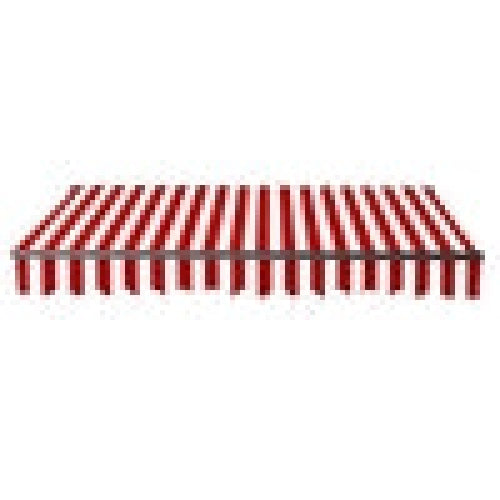 Aleko Products || Motorized Retractable Black Frame Patio Awning 10 x 8 Feet - Red and White Stripes