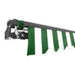 Aleko Products || Motorized Retractable Black Frame Patio Awning 13 x 10 Feet - Green and White Stripes